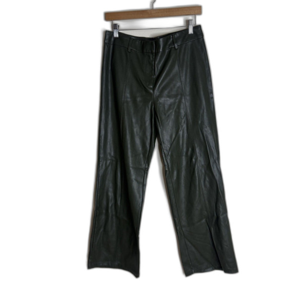 Avec Les Filles Pants Womens Small Faux Leather High Rise Straight Leg Modern - Picture 1 of 11